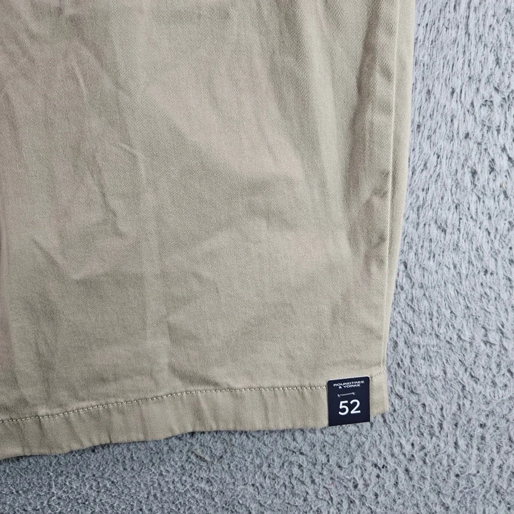 Roundtree & Yorke Mens‎ 52x9 Khaki Classic Fit Pleated The Cloud Shorts NEW NWT